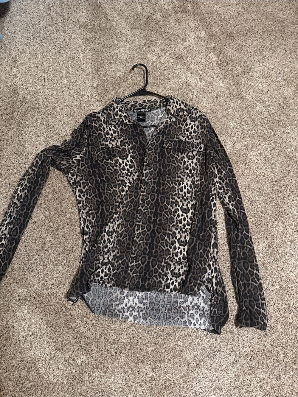 Leopard Print Long Sleeve rodeo shirt